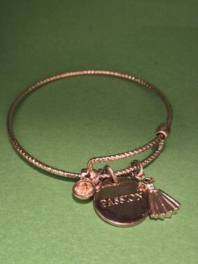 Rose Gold Colored Charm Bangle Bracelet with 'PASSION' Disc Mary Kay